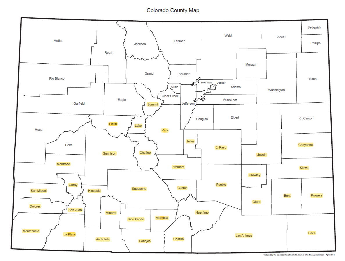 Map of Eligible Colorado Counties 