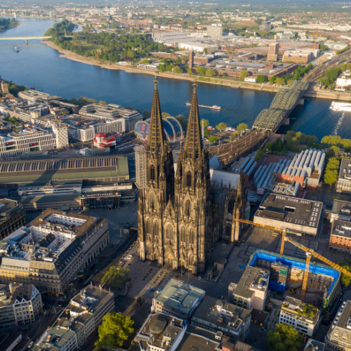 Aerial view of Cologne, Germany.