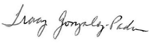 Image of Tracy Gonzalez-Padron's signature