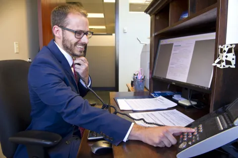 Photo of a graduate student working
