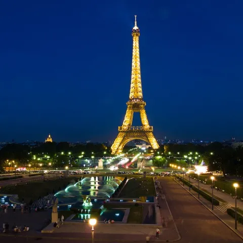 The Eiffel Tower at night