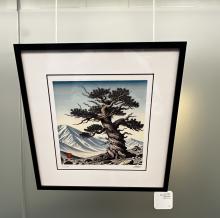 Tree with mountain in background 