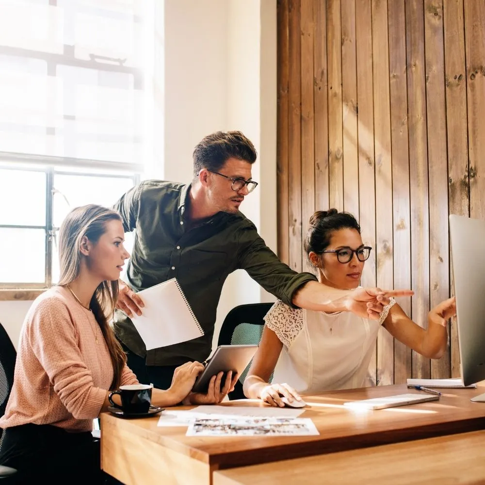 people working on a project