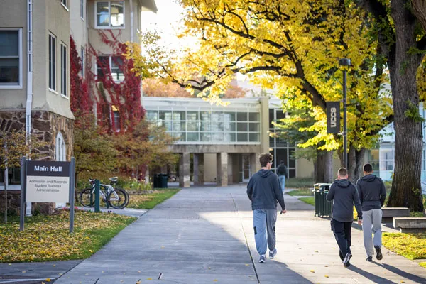 Students in front of UCCS Main Hall