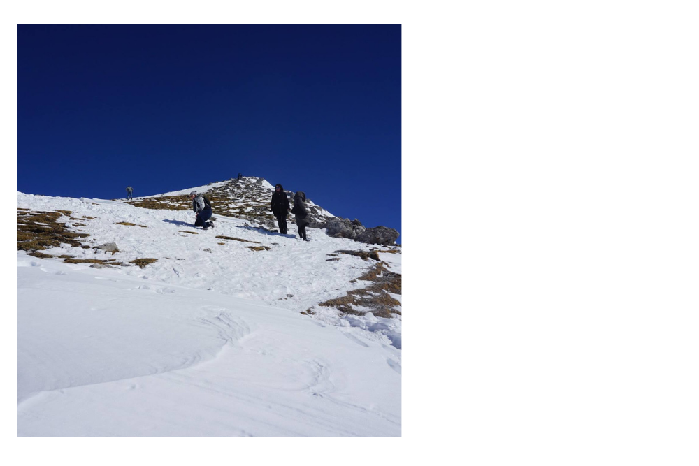Hiking up to Hafelekar Peak.