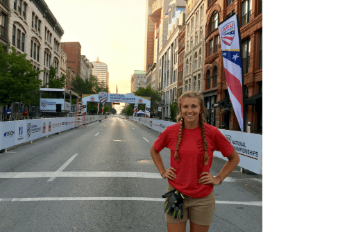 UCCS Sport Management student Allie Schwartz interning with USA Cycling, based in Colorado Springs.
