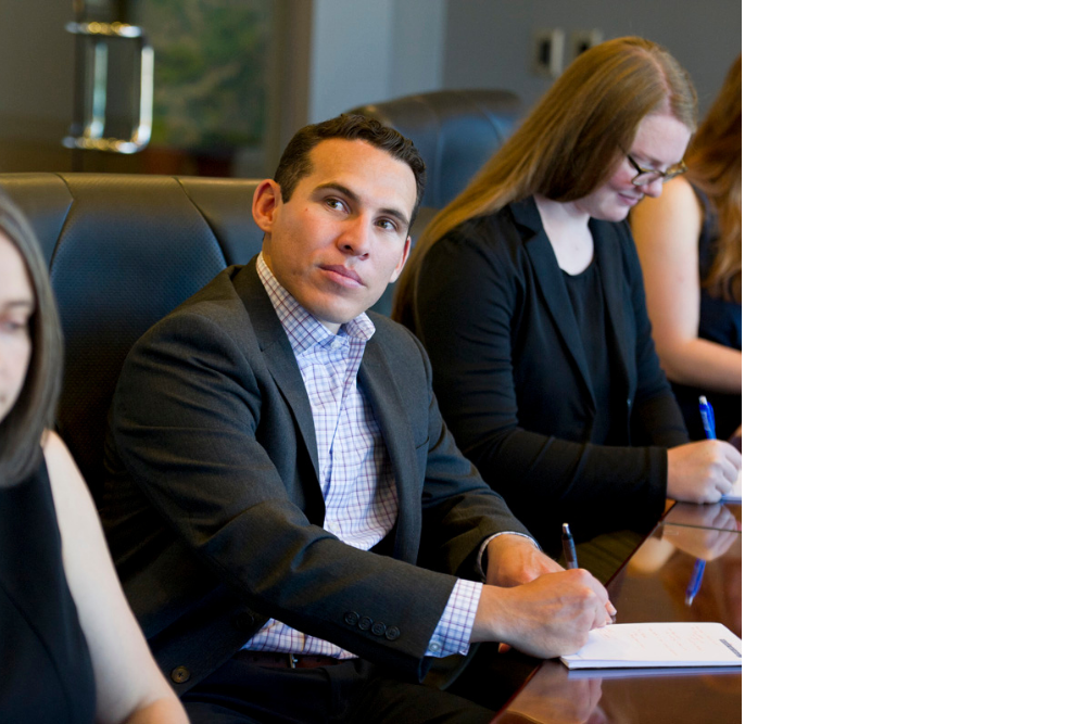 Photo of a UCCS graduate student in a lecture.