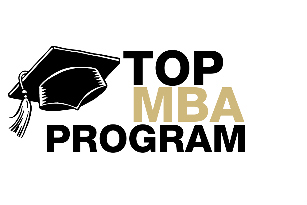 Graphic that reads Top MBA Program with a graduation cap.